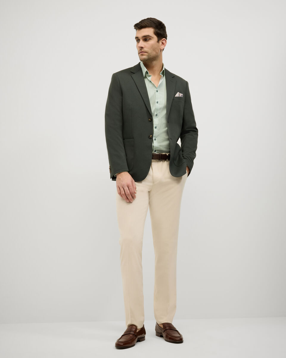 Herringbone Geo Print Long Sleeve Shirt, Green, hi-res
